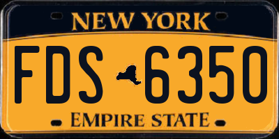 NY license plate FDS6350