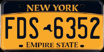NY license plate FDS6352