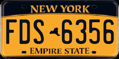 NY license plate FDS6356