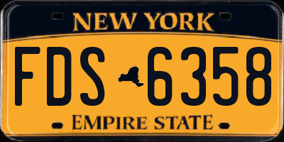 NY license plate FDS6358