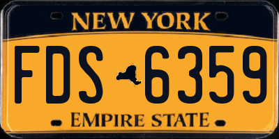 NY license plate FDS6359