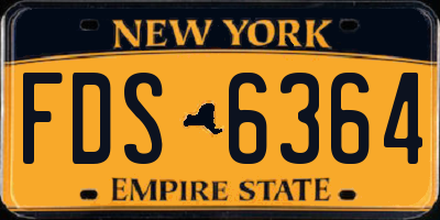 NY license plate FDS6364