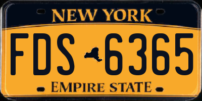 NY license plate FDS6365