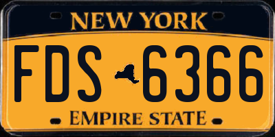 NY license plate FDS6366