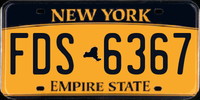 NY license plate FDS6367