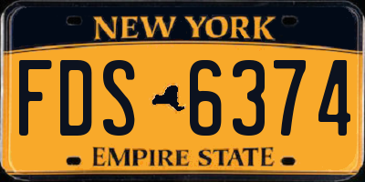 NY license plate FDS6374