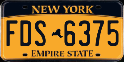 NY license plate FDS6375