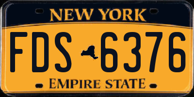 NY license plate FDS6376