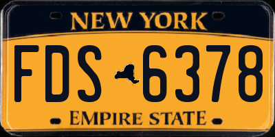 NY license plate FDS6378