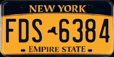 NY license plate FDS6384