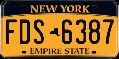 NY license plate FDS6387