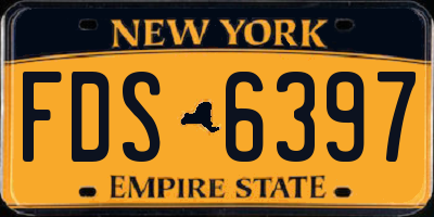 NY license plate FDS6397