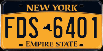 NY license plate FDS6401