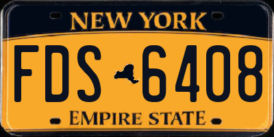 NY license plate FDS6408