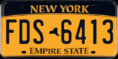 NY license plate FDS6413