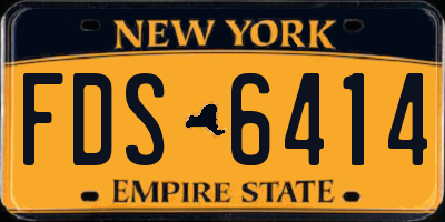 NY license plate FDS6414