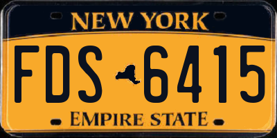 NY license plate FDS6415