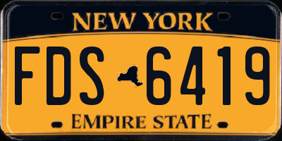 NY license plate FDS6419