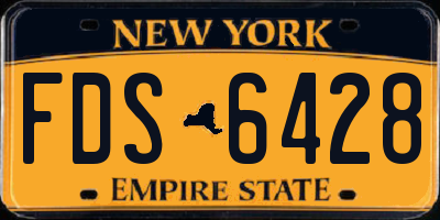 NY license plate FDS6428