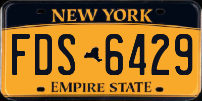 NY license plate FDS6429