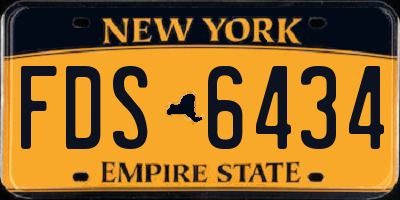 NY license plate FDS6434