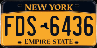 NY license plate FDS6436