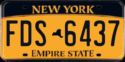 NY license plate FDS6437