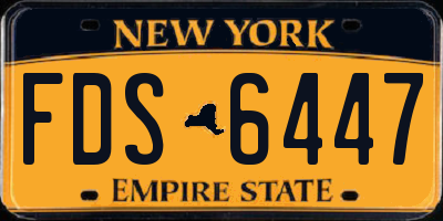 NY license plate FDS6447