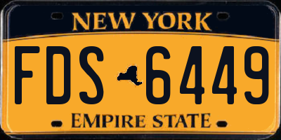 NY license plate FDS6449