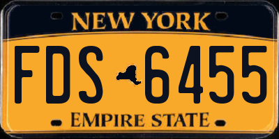 NY license plate FDS6455
