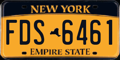 NY license plate FDS6461
