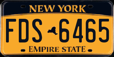 NY license plate FDS6465