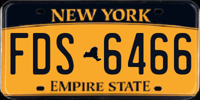 NY license plate FDS6466
