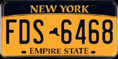 NY license plate FDS6468