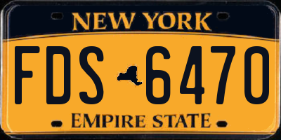 NY license plate FDS6470