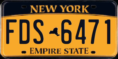NY license plate FDS6471