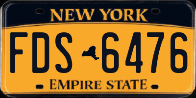 NY license plate FDS6476
