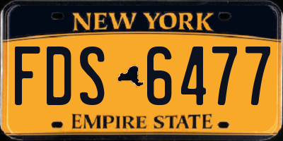 NY license plate FDS6477