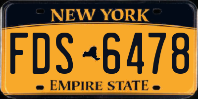 NY license plate FDS6478