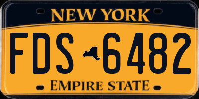 NY license plate FDS6482
