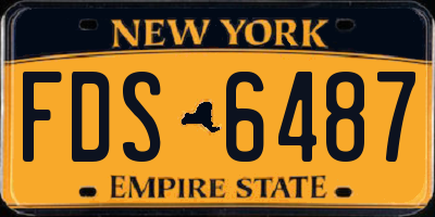 NY license plate FDS6487