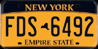 NY license plate FDS6492