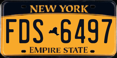 NY license plate FDS6497