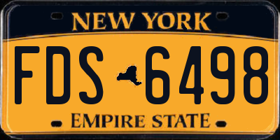 NY license plate FDS6498