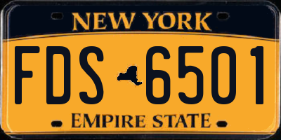 NY license plate FDS6501