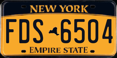 NY license plate FDS6504