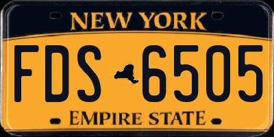 NY license plate FDS6505