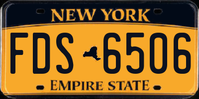 NY license plate FDS6506