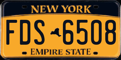 NY license plate FDS6508