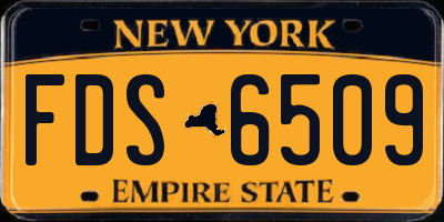 NY license plate FDS6509
